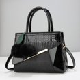 thumbnail image 4 of Bolso de mano de moda para mujer, bolso de hombro, bolso cruzado de cuero para mujer, bolso de mensajero de lujo con colgante de bola de pelo, bolsas para mujer, 4 of 5