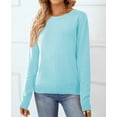 thumbnail image 5 of QUALFORT Women’s 100% Cotton Crew Neck Long Sleeve Pullover Sweater – Soft Lightweight Knit Top, 5 of 6