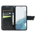 thumbnail image 2 of Allytech for Samsung Galaxy S25 Edge Flip Wallet Case, Luxury PU Leather [Butterfly & Flower Embossed] Magnetic Clasp Stand Case Built-in Card Slots & Cash Pocket, Shockproof Wrist Strap Case, Black, 2 of 6