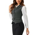 thumbnail image 5 of INSPIRE CHIC Women's Suit Vest Double Breasted Business Lapel Dressy Waistcoat Vest M Dark Gray, 5 of 7