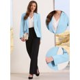 thumbnail image 2 of DARING DIVA Women's Casual Long Sleeve One Button Pockets Suit Jacket M Sky Blue, 2 of 7