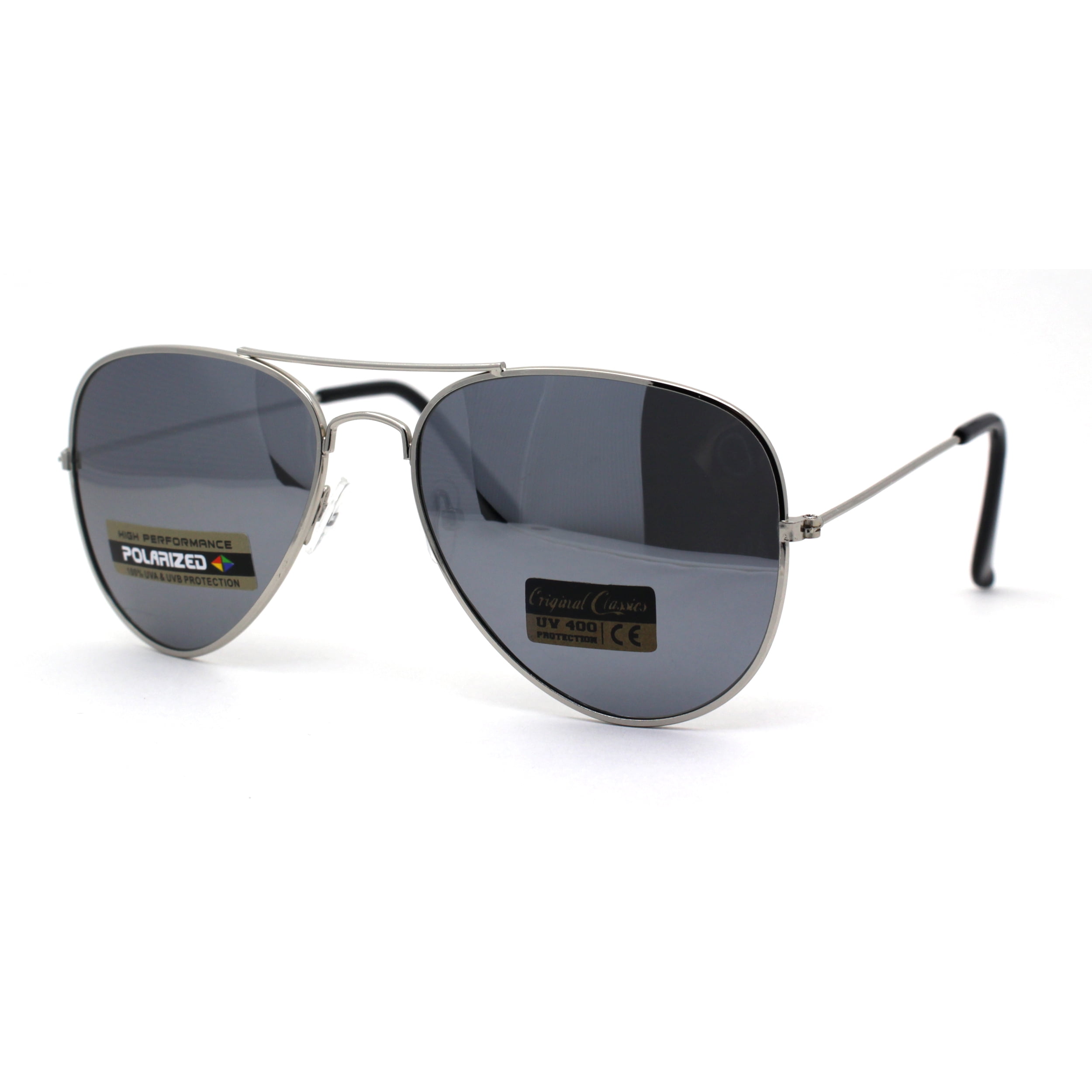 Men's Classic COP PILOT AVIATOR Fashion Sunglasses SILVER/MIRROR LENS 