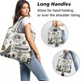 thumbnail image 2 of 5 Pack Foldable Shopping Bag,Beige Halloween Skull Pumpkin Pattern Reusable Grocery Bags with Pockets,Large Reusable Tote Bags with Handles Waterproof & Lightweight, 2 of 6