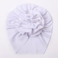thumbnail image 3 of Generic Clearance Children's Casual Hats Baby Flower Hat Toddler Baby Boys Girls Cap Beaniess Solid Ribbed Knotted Elastics Turban Hat for Travel Hiking Christmas(,White), 3 of 4