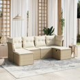 thumbnail image 1 of vidaXL Ensemble de Canapé de Jardin 6 Pcs avec Coussins en Poly Rotin Beige, 1 of 5