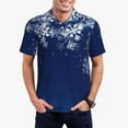 thumbnail image 1 of Gaeub Polo de Noël à Imprimé Bleu pour Hommes, Manches Courtes, Performance de Golf, Extensible, Décontracté, Été, Plage - Grand, 1 of 6