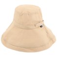 thumbnail image 1 of Sombrero de pescador con protección solar para mujer, color liso, con ala ancha, ideal para pesca al aire libre en verano y senderismo (beige)., 1 of 6