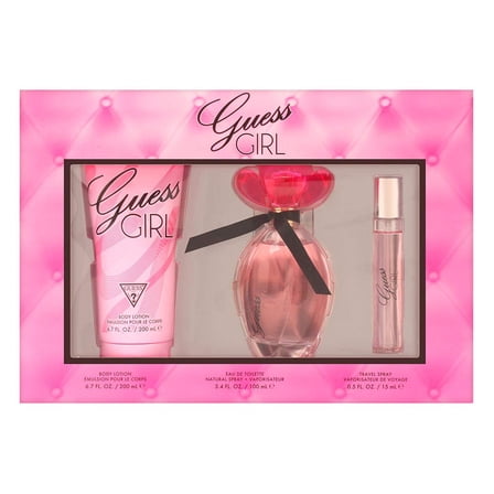 Guess Guess Girl 3 Piece Gift Set - 3.4 Oz Eau De Toilette Spray, 6.7 Oz Body Lotion, 0.5 Oz Travel Spray Gift Set For Women