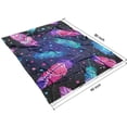 thumbnail image 4 of Neon Feather with Dots Pattern Blanket,Comfortable Soft Lamb Wool Throw Blanket,All Season,Warm Lightweight Blankets for Sofa Bed Couch Living Room Chair,60"x80", 4 of 4