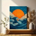 thumbnail image 6 of Great Wave and Sun Canvas Wall Art, Classic Ocean Art Print for Living Room, Bedroom, Office, Kitchen and Cafe Decor, 6 of 8