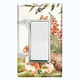 thumbnail image 1 of Metal Light Switch Plate Cover Forest Animals Deer Fox Bunny Squirrel ANM016, 1 of 13
