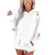 thumbnail image 1 of Sudadera con capucha de manga larga para mujer, informal, cómoda, con bolsillo, para el hogar, viajes, oficina, compras, blanco, 2XL, 1 of 5