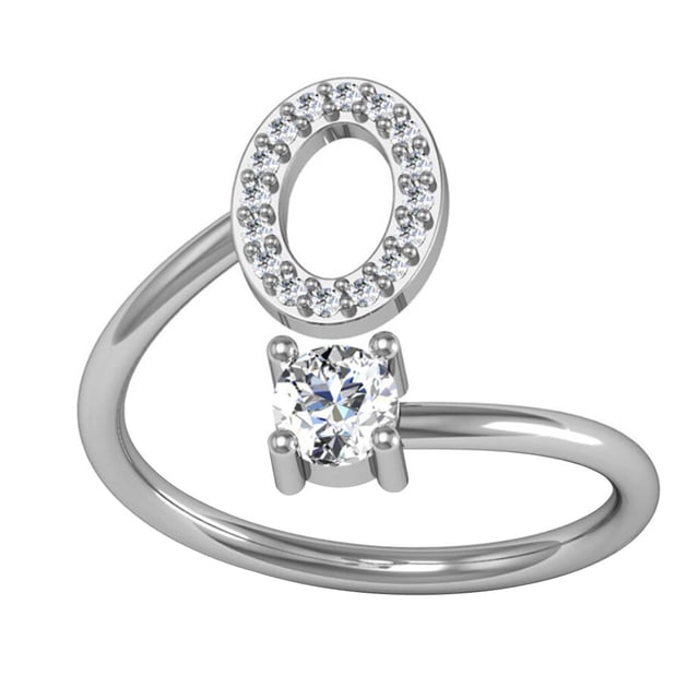 Guardurnaity Anillo abierto con letra mayúscula, anillos de compromiso ajustables para mujer, joyería ornamental para viajar, compras, regalos de Navidad O Type1 NO1 Guardurnaity CBP132355