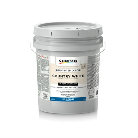 ColorPlace Interior Semi-Gloss Latex Wall and Trim Paint, Country White