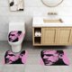 thumbnail image 2 of Lil Peep Juego de 3 alfombras de baño de coral fleece: tapete de baño + alfombra de inodoro en forma de U + funda de tapa de inodoro en forma de O, 2 of 6