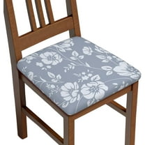Seat Covers for Dining Room Chairsset of Set of 4, Light Blue Gray Floral Boho Stretch Chair Seat Covers Cushion Slipcovers for Kitchen Office