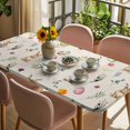 thumbnail image 3 of Easter Table Cloths for 6 Foot Rectangle Tables, Country Rabbits Colorful Eggs Leaves Flowers Patio Waterproof Elastic Fitted Tablecloths, Washable Rectangular Table Cover for Camping, 3 of 8