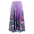 thumbnail image 7 of SMihono Boho Maxi Skirt for Women Floral Print Elastic Waist Swing Skirts Summer Comfy Breathable Flowy Beach Skirts Purple 14, 7 of 7