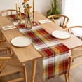 thumbnail image 3 of Tartan Plaid Table Runner - 72 Inch Long Orange Red Autumn Gingham Vintage Check Cotton and Linen Blended Dress Scarves Farmhouse Table Runner for Kitchen Dining, Coffee Table, 13" x 72", 3 of 8