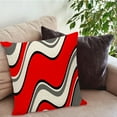 thumbnail image 4 of Guanhe Red Geometric Stripe Throw Pillow Cover 18x18, Soft Decorative Pillow Cases for Sofa Couch, Bed, Home Bedroom, 4 of 7