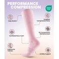 thumbnail image 3 of PULIOU Compression Socks 20-30 mmHg Knee High for Women & Men, 2 Pairs, Breathable, for Nurse, Running, Travel, Sports & Everyday Wear, Pink and Purple, 3 of 8