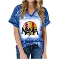 thumbnail image 2 of Fiudx Ropa de Mujer Camiseta Holgada Estampada con Cuello En V y Manga Corta para Mujer, 2 of 5