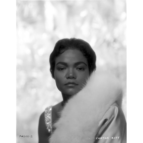 Eartha Kitt Portrait in Feather Coat Photo Print (24 x 30)