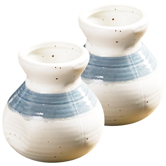 Ceramic Toothpick Holder 2pcs Retro Japanese Style Toothpick Dispenser Porcelain Toothpick Container Cup for Home Hotel