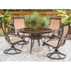 Hanover Monaco 5-Piece Aluminum Outdoor Patio Dining Set with Swivel Rockers and Table, Seats 4