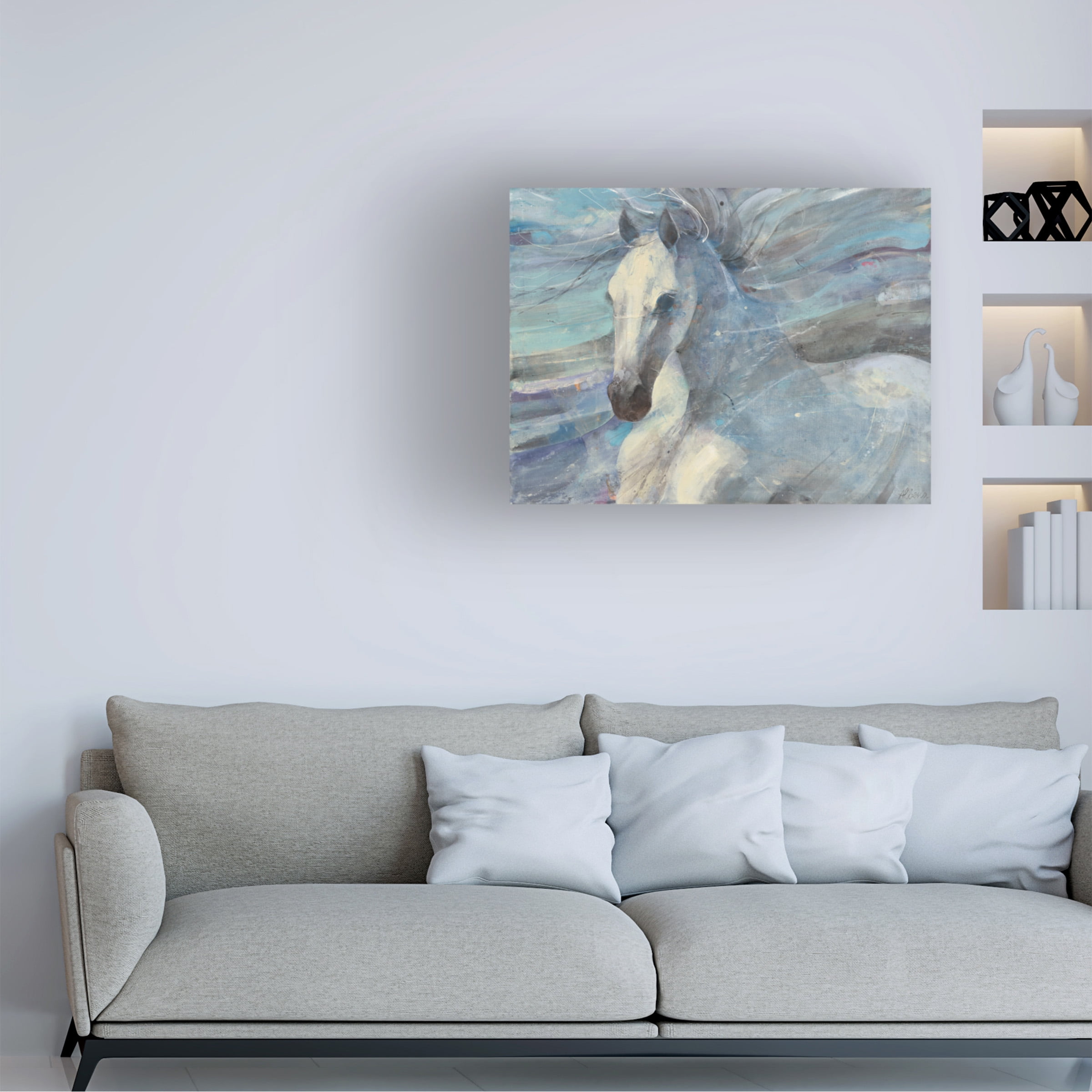 Albena Hristova 'Poseidon White Horse' Canvas Art