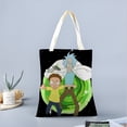 thumbnail image 2 of Rick and Morty: The Anime Bolso de tela con estampado de lienzo para mujer, bolsa de compras reutilizable y estética, con cremallera interior, regalo para mujer, 35 × 40 cm., 2 of 6