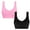Pink, variant on Women's 2 Pack Seamless Brassiere Comfortable Sports Bra with Removable Pads Trendy Solid Color Low-Impact Activity Sleep Bras,Hot Pink,Medium
