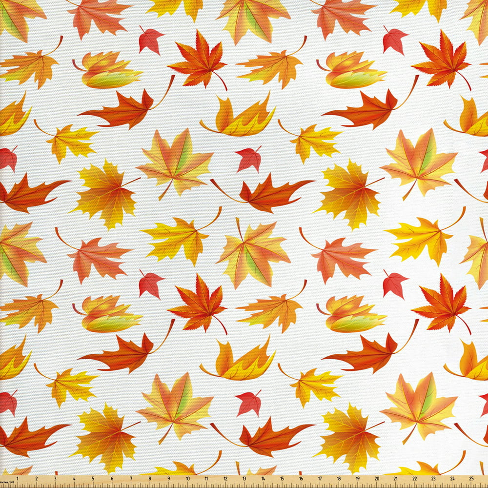 Autumn Fabric by the Yard Upholstery, Demonstration of Fallen Maple