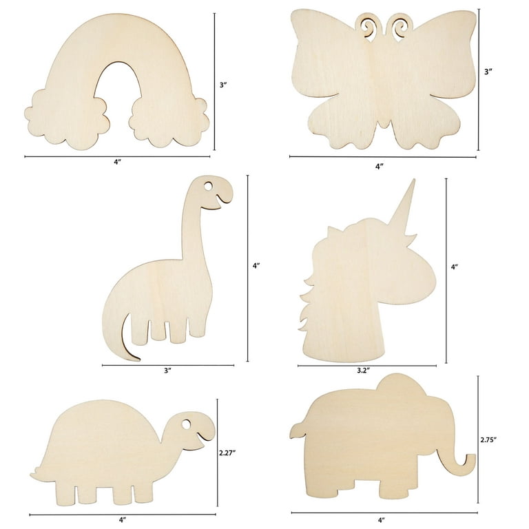  Good Wood by Leisure Arts : Hallow's Eve Crate Set - 7 Piece  Animal Wood Cutouts - Small Wooden Shapes for Crafts - Wooden Craft Shapes  - Wooden Animals to Paint