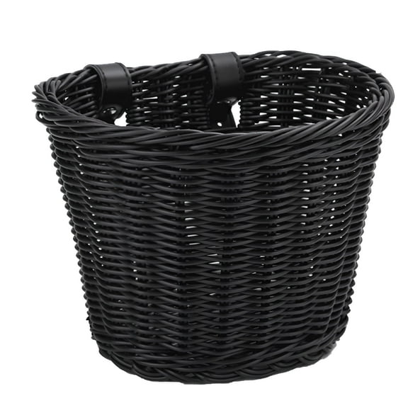 MISSMILE Bike Basket Front,Pure Handmade Weaving Bike Basket Kids,Aseptic And Mildew Proof Bike Basket black