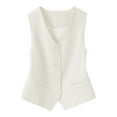 thumbnail image 7 of Sensestyle Waistcoat Women, A Lady's Suit Waistcoat Small Vest Slim Fit Paired with A Short Sleeveless Jacket with A Folded Waistcoat Vest Tops for Women White XXL, 7 of 7