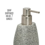 Honey-Can-Do Plastic 4-Piece Bathroom Accessory Set, Gray/Natural