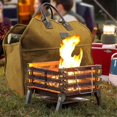 thumbnail image 2 of Canvas Log Carrier Bag,durable Wood Tote,fireplace Stove Accessories,firewood Holder With Handles F, 2 of 4