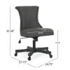 thumbnail image 4 of GDF Studio Andrea Contemporary Upholstered Roll Back Swivel Office Chair, Charcoal Fabric and Weathered Gray, 4 of 11