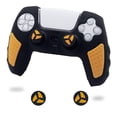thumbnail image 1 of Funda protectora de silicona JM para controlador PS5 negro y amarillo, 1 of 5