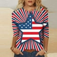 thumbnail image 2 of View Order Placed Today,Sriper July 4Th Deals,Ladies 3/4 Sleeve T Shirts Plus Size,Fun Summer Going Out Clothes ,T Shirts Graphic Tees,Blusas Para Mujer,S, 2 of 5