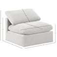thumbnail image 3 of Meridian Furniture Indulge Contemporary Velvet Armless Chair in Cream, 3 of 9