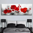 thumbnail image 3 of Unframed Red Poppy Rose Flower Canvas Print Art Wall Painting Picture Living Room Decors, 3 of 8