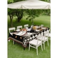 thumbnail image 3 of Outdoor Tablecloth with Umbrella Hole & Zipper, Black Chef Rectangle Tablecloth 60x84 Inch, Kitchen Cooking Baking Black White Plaid Patio Table Cover Waterproof Table Cloth for Picnic/Party, 3 of 7