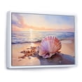 thumbnail image 2 of Designart "Coastal Treasures Sunset Seashell Collection II" Coastal Framed Wall Art - Coastal Blue Coastal Beach Hallway Framed Wall Art Decor, 2 of 6