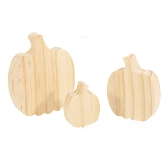 Halloween Decor, Fall Decor - Dienrx 3Pcs Wooden Pumpkin Fall Pumpkin Decor Pumpkins Farmhouse Signs Cut Out Blank Pumpkin Shapes Artificial Pumpkin Thanksgiving Tabletop Autumn Tray Decor