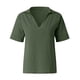 thumbnail image 4 of Blusa suelta de algodón con cuello en V y solapa de manga corta a la moda de verano para mujer OAVQHLG3B Store lin121212, 4 of 4