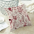 thumbnail image 2 of Christmas Pillow Covers 20x20 Inch Set of 2,Burgundy Red Wild Flower Plant Throw Pillows Case,Seasonal Floral Outdoor Decorative Square Linen Farmhouse Decor Cushion Covers for Home Sofa bed Couch, 2 of 6