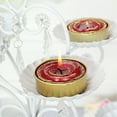 thumbnail image 2 of BalsaCircle 2 Red Gold Glitter Unscented Rose Tealight Wax Candles, 2 of 6