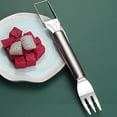 thumbnail image 4 of 2 in 1 Stainless Cutter Watermelon Fork Slicer Tool Watermelon Slicer and Fork Head with Round Handle for Kitchen Cubes Dinnerware Set,Tableware,Cutlery Set,Ceramic Plates,Porcelain Bowls,Stainless S, 4 of 9